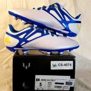 Adidas Messi Soccer Cleats/Shoes Youth Size 5 White/Blue